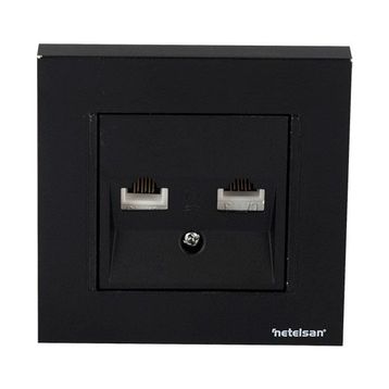 Netelsan Byobu Siyah Cat3-Cat6 Çerçeveli Data-Nümeris Telefon Priz