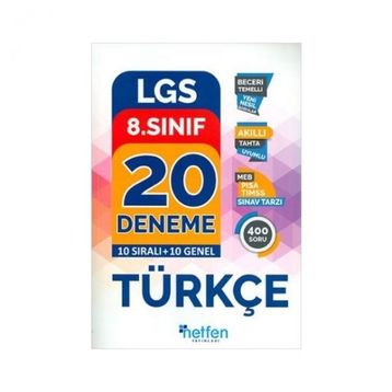 Netfen Yayınları 8. Sınıf Lgs 20 Türkçe Deneme