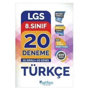 Netfen Yayınları 8. Sınıf Lgs 20 Türkçe Deneme