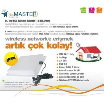 Netmaster UL-140 USB Wireless Adaptör