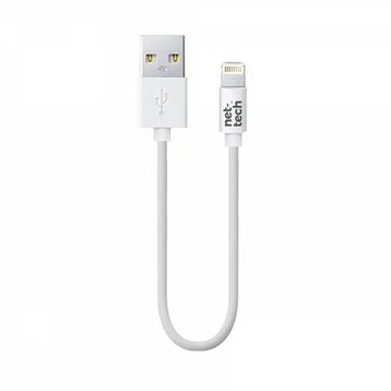 Nettech NT-26 Beyaz 20 cm Plastik Lightning Şarj ve Data Kablosu
