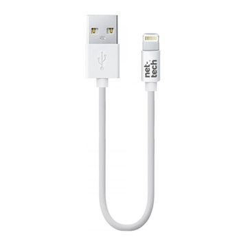 Nettech NT-26 Beyaz 20 cm Plastik Lightning Şarj ve Data Kablosu