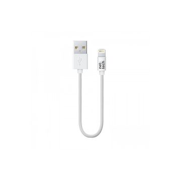 Nettech NT-26 Beyaz 20 cm Plastik Lightning Şarj ve Data Kablosu