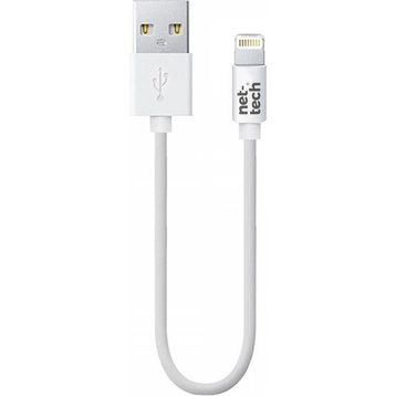 Nettech NT-26 Beyaz 20 cm Plastik Lightning Şarj ve Data Kablosu