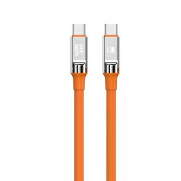 Nettech NT-DC29 60 W Plastik 100 cm Turuncu Type-C to Type-C Şarj ve Data Kablosu