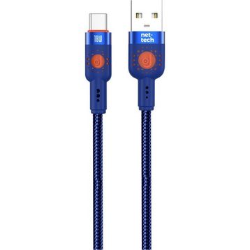 Nettech NT-DC31 18 W Plastik 100 cm Mavi Type-C Şarj ve Data Kablosu
