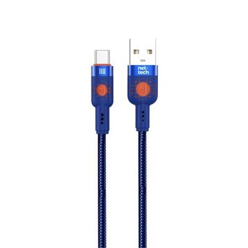 Nettech NT-DC31 18 W Plastik 100 cm Mavi Type-C Şarj ve Data Kablosu