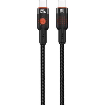 Nettech NT-DC32 60 W Plastik 100 cm Gri Type-C to Type-C Şarj ve Data Kablosu
