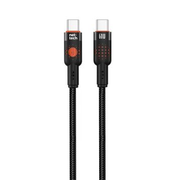 Nettech NT-DC32 60 W Plastik 100 cm Siyah Type-C to Type-C Şarj ve Data Kablosu