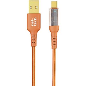 Nettech NT-DC34 Plastik 100 cm Turuncu Type-C Şarj ve Data Kablosu
