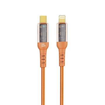 Nettech NT-DC35 30 W Plastik 100 cm Turuncu Type-C to Lightning Şarj ve Data Kablosu