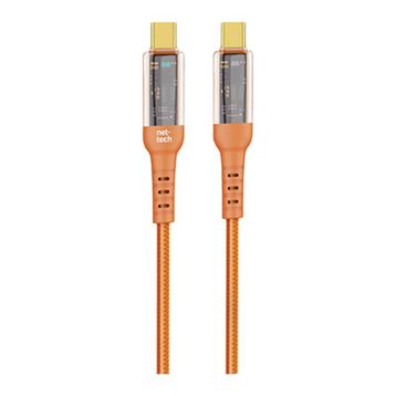 Nettech NT-DC36 60 W Plastik 100 cm Turuncu Type-C to Type-C Şarj ve Data Kablosu