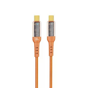 Nettech NT-DC36 60 W Plastik 100 cm Turuncu Type-C to Type-C Şarj ve Data Kablosu