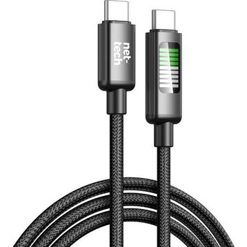 Nettech NT-DC42 60 W Plastik 100 cm Siyah Type-C to Type-C Şarj ve Data Kablosu