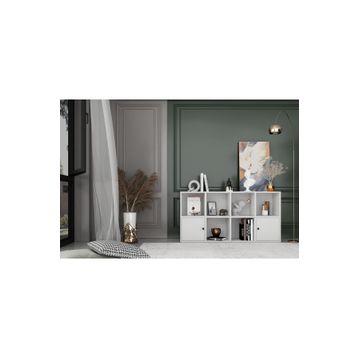 Nettrends KTP-1083-Ç Beyaz 130 cm 2 Kapaklı Raflı Kitaplık