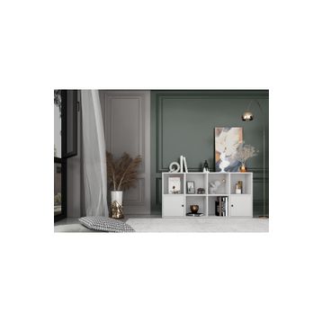 Nettrends KTP-1083-Ç Beyaz 130 cm 2 Kapaklı Raflı Kitaplık
