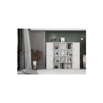 Nettrends KTP-1143-Ç Beyaz 160 cm 4 Kapaklı Raflı Kitaplık