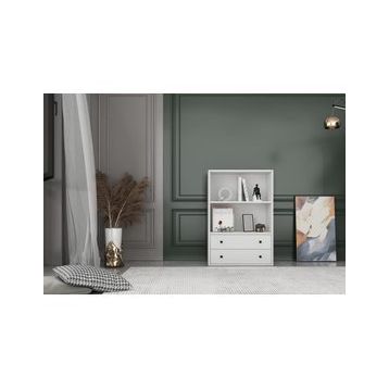 Nettrends KTP-1162-Ç Beyaz 65 cm Çekmeceli Raflı Kitaplık
