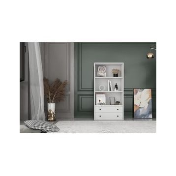 Nettrends KTP-1166-Ç Beyaz 65 cm Çekmeceli Raflı Kitaplık