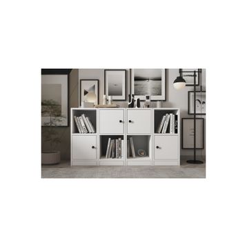Nettrends KTP-1179-Ç Beyaz 130 cm 4 Kapaklı Raflı Kitaplık