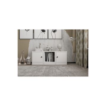 Nettrends KTP-1202-Ç 97 cm Beyaz 2 Kapaklı Raflı Kitaplık
