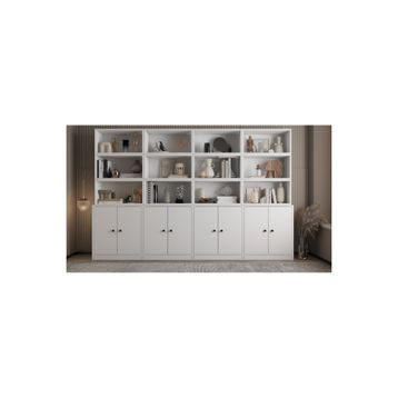 Nettrends KTP-1361-Ç 260 cm Beyaz 8 Kapaklı Raflı Kitaplık