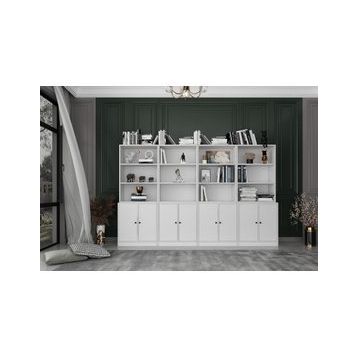 Nettrends KTP-1361-Ç 260 cm Beyaz 8 Kapaklı Raflı Kitaplık