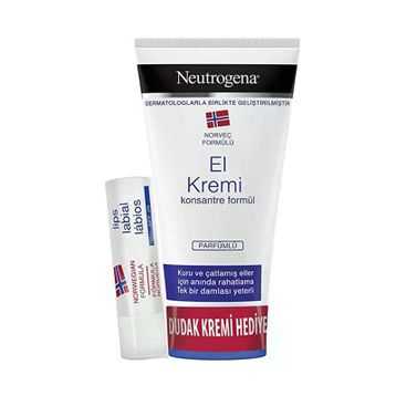 Neutrogena 75 ml Parfümlü El Kremi + 5 gr SPF 20 Dudak Bakım Kremi