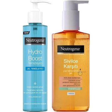 Neutrogena Hydro Boost 200 ml Water Gel Temizleyici + Sivilce Karşıtı 200 ml Yüz Temizleme Jeli