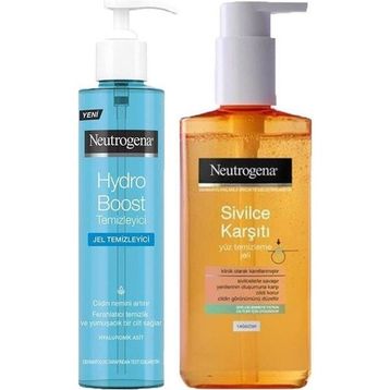 Neutrogena Hydro Boost 200 ml Water Gel Temizleyici + Sivilce Karşıtı 200 ml Yüz Temizleme Jeli