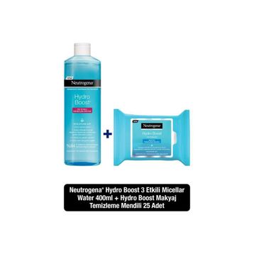 Neutrogena Hydro Boost Micellar Water 2x400 ml Makyaj Temizleme Suyu + 25'li Makyaj Temizleme Mendili