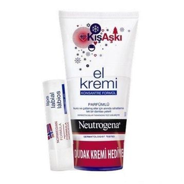 Neutrogena Parfümlü 75 ml El Kremi + Neutrogena 4,8 g Dudak Nemlendirici