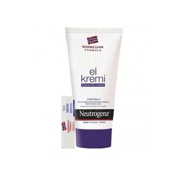 Neutrogena Parfümlü 75 ml El Kremi + Neutrogena 4,8 g Dudak Nemlendirici