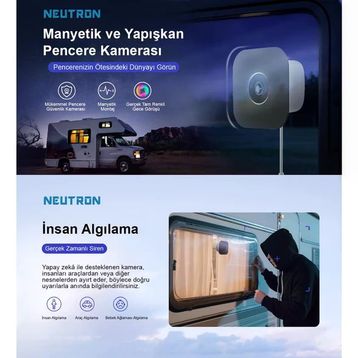 Neutron NTL-IP15GS-3MP Full HD Gece Görüşlü Wi-Fi Pencere Güvenlik Kamerası