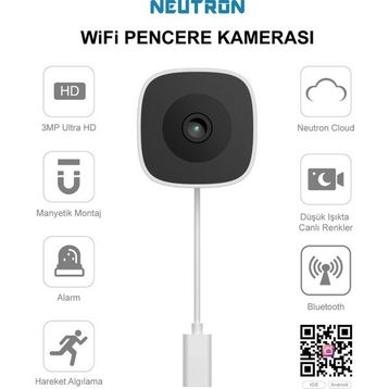 Neutron NTL-IP15GS-3MP Full HD Gece Görüşlü Wi-Fi Pencere Güvenlik Kamerası