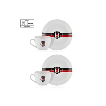 Neva 2'li Beşiktaş Lisanslı Çizgili Çay Fincan Takımı