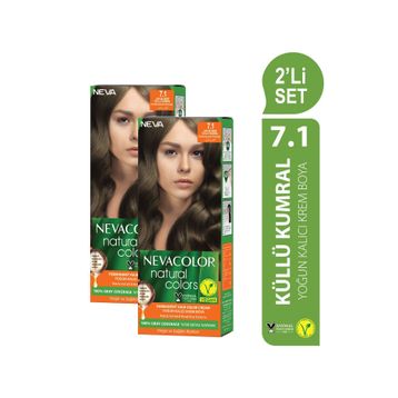 Neva Color Natural Colors 7.1 Küllü Kumral Kalıcı Krem 2 Adet Saç Boyası