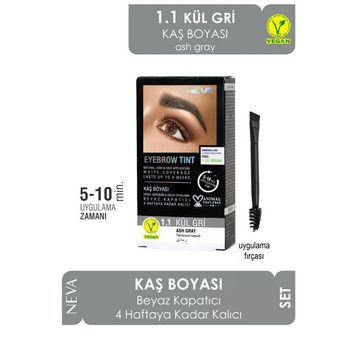 Neva Eyebrow Tint Vegan 1.1 Kül Gri Kaş Boyası Seti