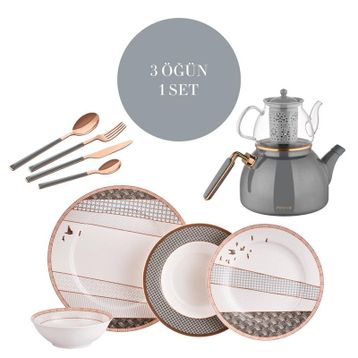 Neva N2938 Grizay Koro 3 Öğün 1 Set Tabak