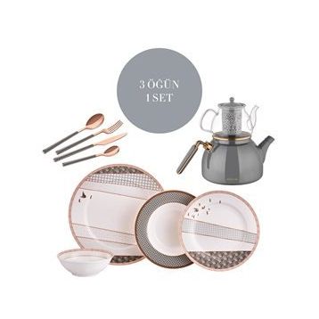 Neva N2938 Grizay Koro 3 Öğün 1 Set Tabak