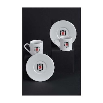 Neva N3422 Beyaz Beşiktaş Arma Logolu Kahve Fincan Takımı