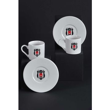 Neva N3422 Beyaz Beşiktaş Arma Logolu Kahve Fincan Takımı