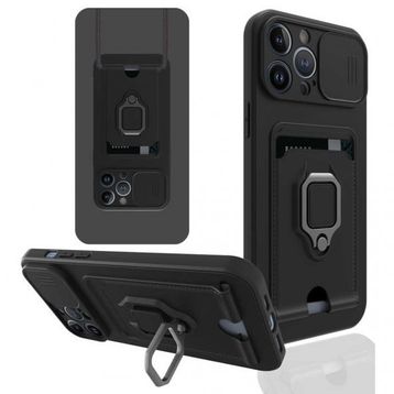Nevarium iPhone 13 Pro Zuma Kartvizitli Yüzüklü İpli Silikon Kılıf
