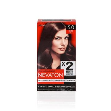 Nevaton 5.0 Açık Kahve 2'li Kalıcı Krem Saç Boyası