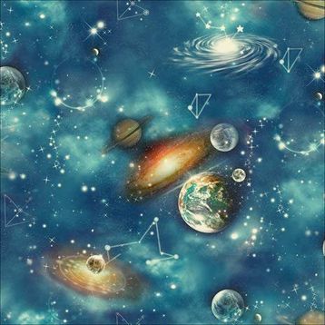 New Art 1009-A Uzay Görünümlü Duvar Kağıdı