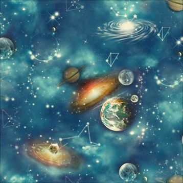 New Art 1009-A Uzay Görünümlü Duvar Kağıdı
