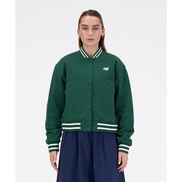 New Balance WJ41509-NWG-335 Yeşil Sportswears Greatest Hits Interlock Jacket Hits Varsity Jacket Kadın Ceket