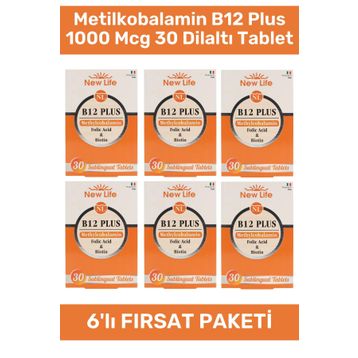 New Life B12 Plus Methylcobalamin 30 Dilaltı Tablet