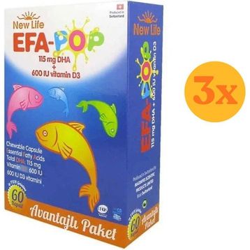 New Life Efa Pop 3x60 Çiğnenebilir Kapsül Balık Yağı