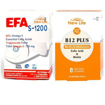 New Life Efa S-1200 45 Kapsül + B12 Plus Methylcobalamin 60 Tablet